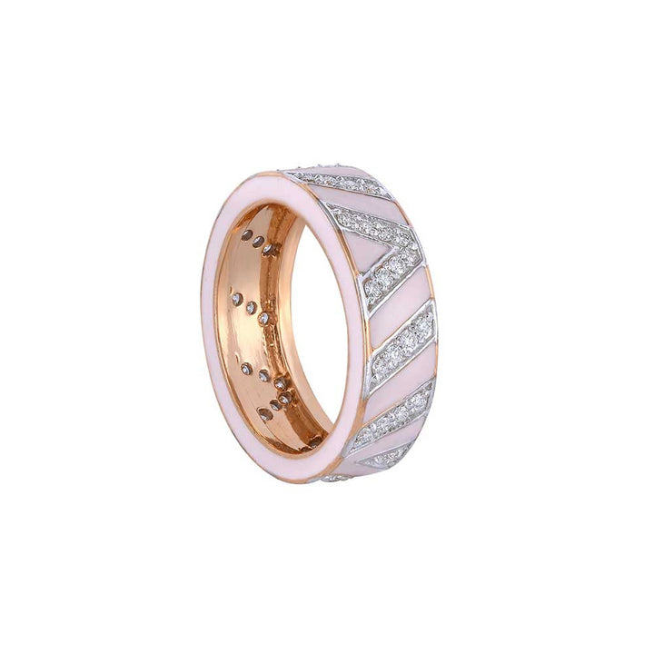Kaj Fine Jewellery Small Zebra Diamond Ring in 18KT Yellow Gold
