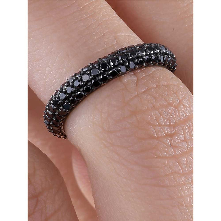 Kaj Fine Jewellery Classic Black Diamond Stackable Midi Ring in 18KT Black Gold