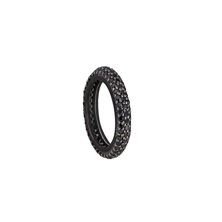 Kaj Fine Jewellery Classic Black Diamond Stackable Midi Ring in 18KT Black Gold
