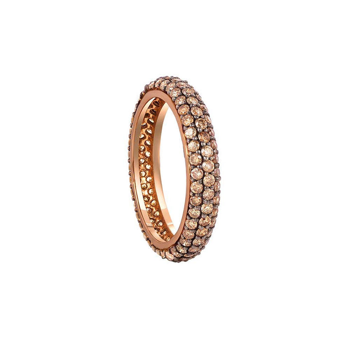 Kaj Fine Jewellery Classic Coffee Diamond Stackable Ring in 18KT Yellow Gold