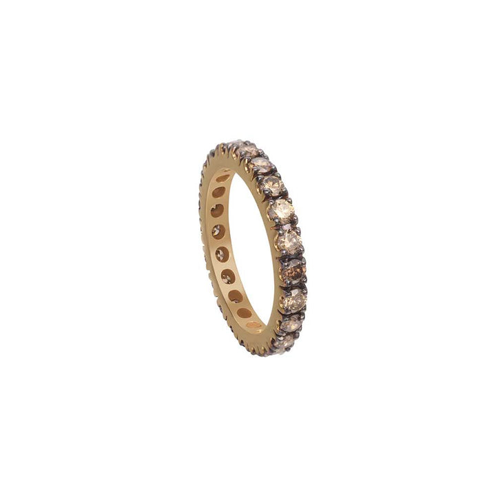 Kaj Fine Jewellery Coffee Diamond Stackable Eternity Ring in 18KT Yellow Gold