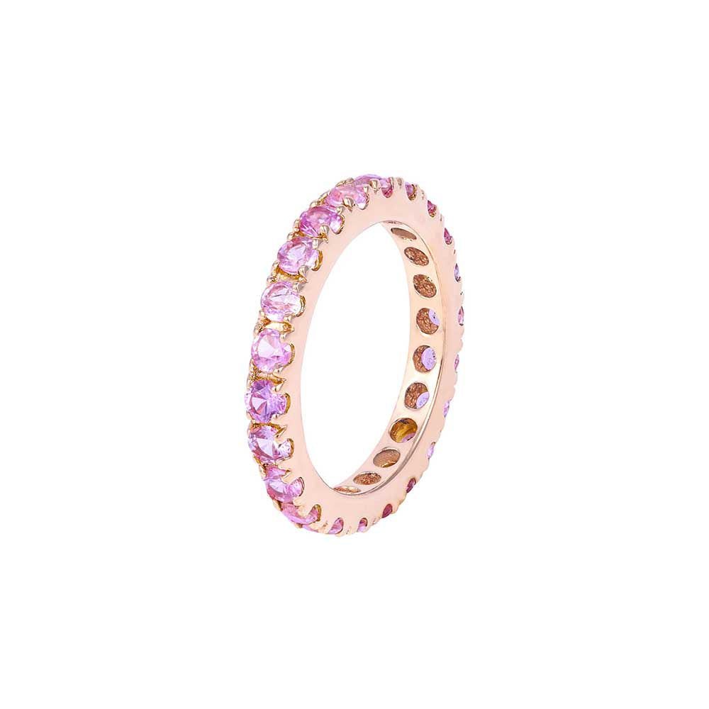 Kaj Fine Jewellery Pink Sapphire Stackable Eternity Ring in 18KT Rose Gold