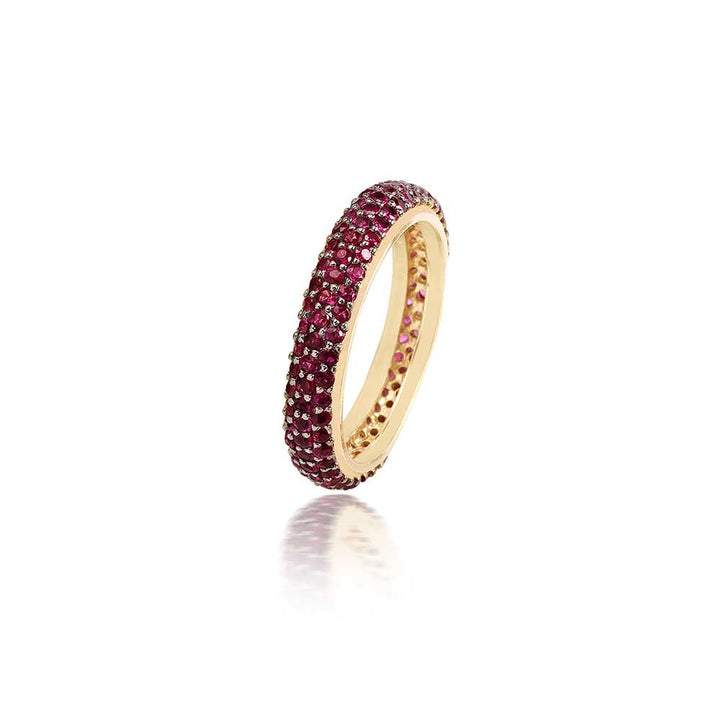 Kaj Fine Jewellery Classic Ruby Stackable Midi Ring in 18KT Yellow Gold