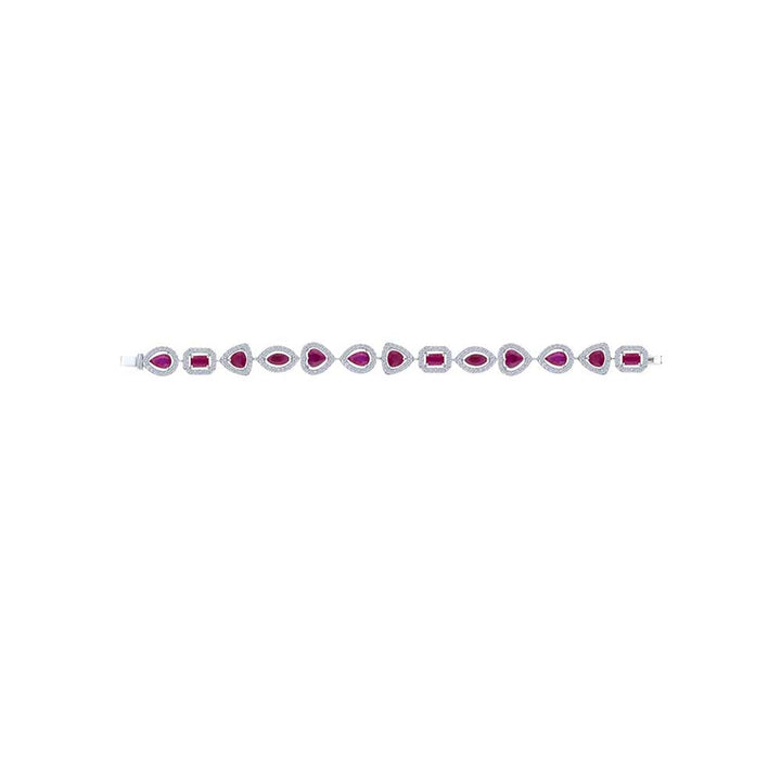 Kaj Fine Jewellery Ruby Diamond Bracelet in 18KT White Gold