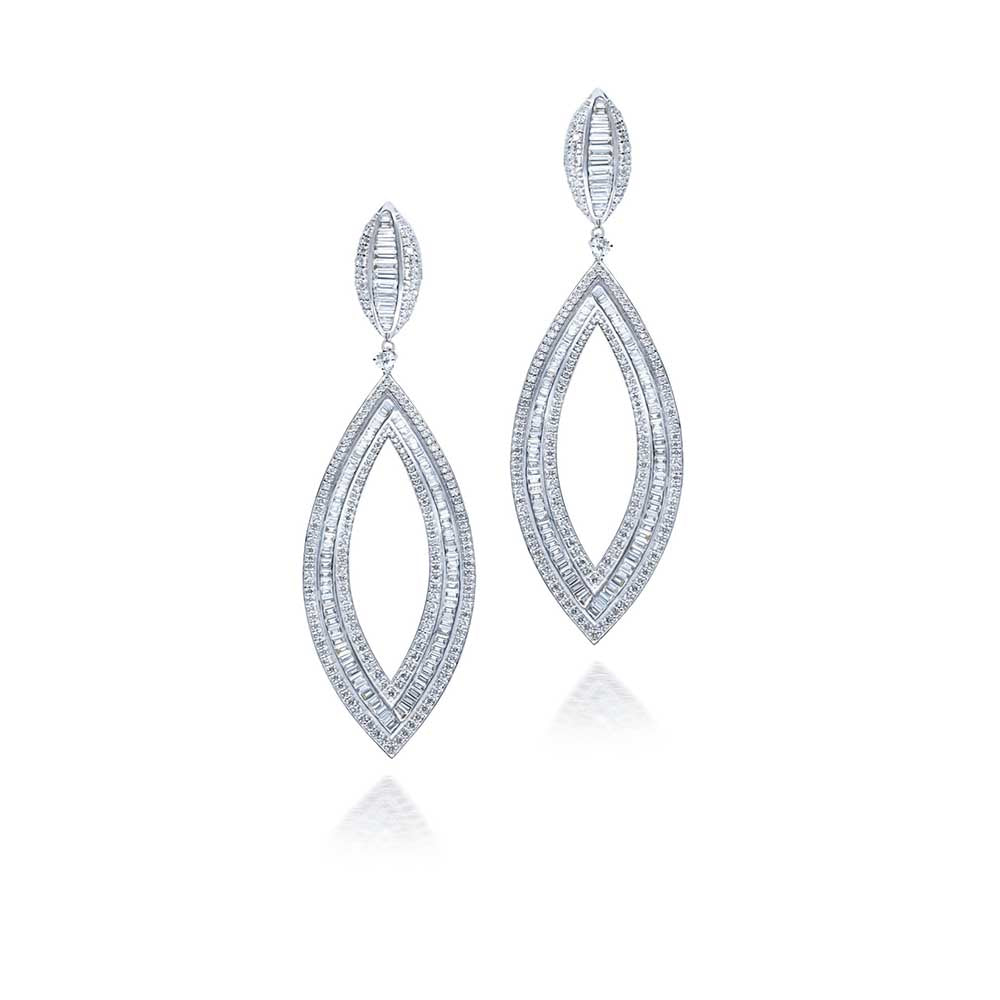 Kaj Fine Jewellery Petal Diamond Earrings in 18KT White Gold