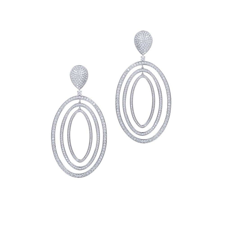Kaj Fine Jewellery Diamond Line Earrings in 18KT White Gold