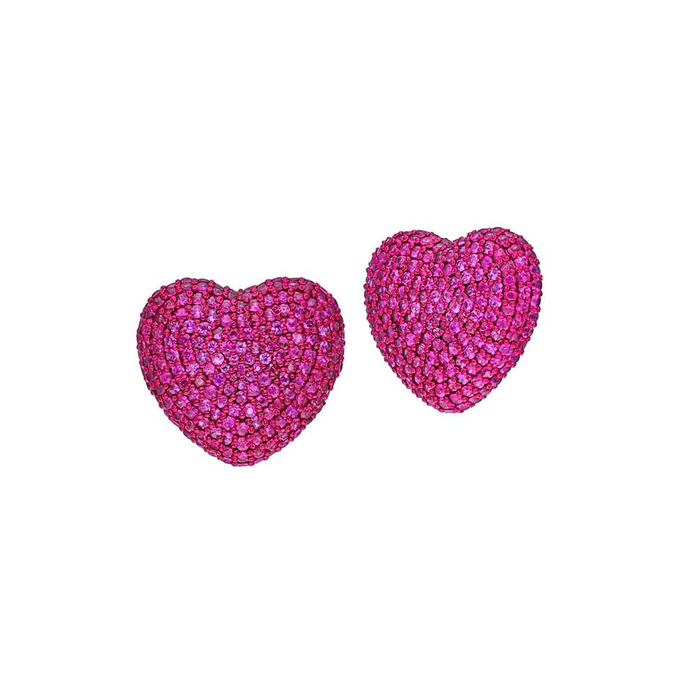 Kaj Fine Jewellery Classic Pink Sapphire Heart Studs