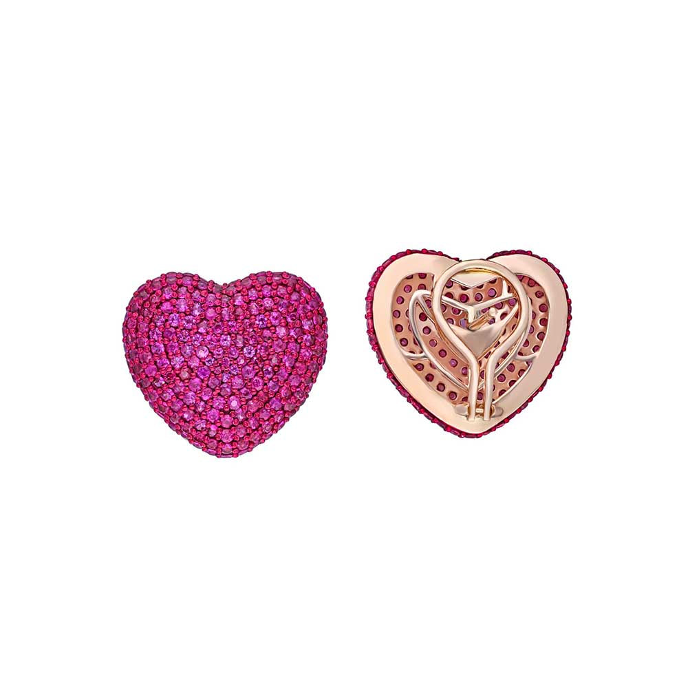 Kaj Fine Jewellery Classic Pink Sapphire Heart Studs