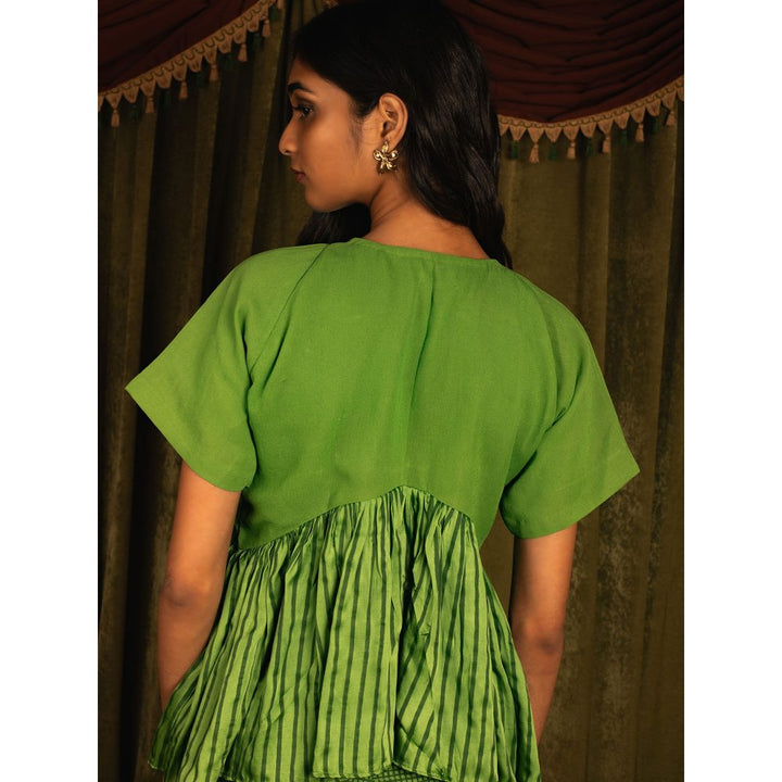 Kalakaari By Sagarika Green Blouse And Pant (Set Of 2)