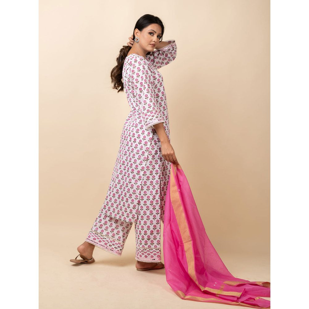 Kalakaari By Sagarika Pink Floral Printed Suit Set
