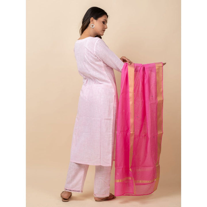 Kalakaari By Sagarika Pink Printed Stripes Suit Set