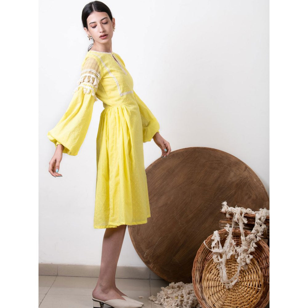 Kalakaari By Sagarika Yellow Summer Dress