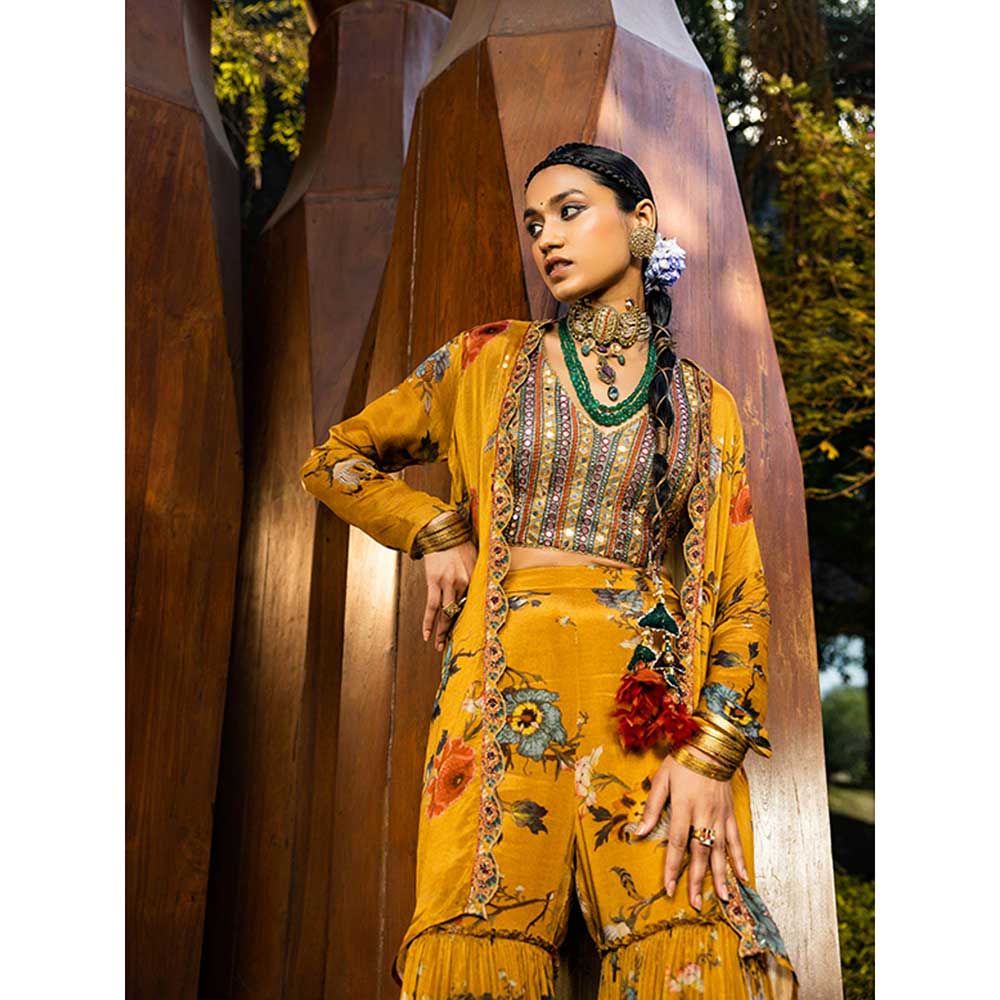 KALISTA Saira Cape with Gharara & Bustier (Set of 3)