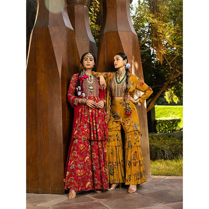 KALISTA Saira Cape with Gharara & Bustier (Set of 3)