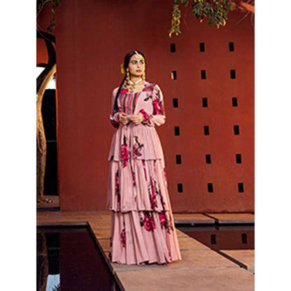 KALISTA Sakina Cape Jacket Sharara with Bustier (Set of 3)