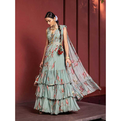 KALISTA Anaisha Pre Draped Lehenga Saree with Stitched Blouse