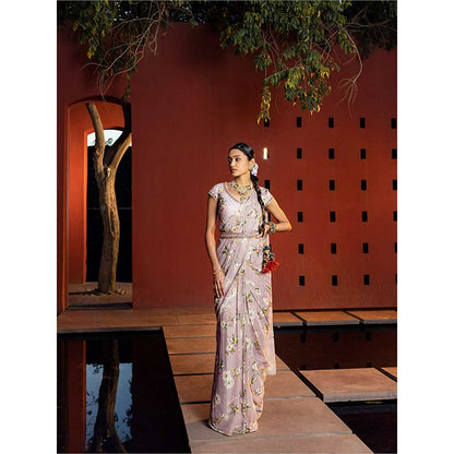 KALISTA Kiara Pre Draped Saree with Stitched Blouse