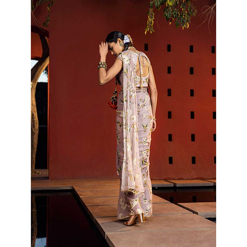 KALISTA Kiara Pre Draped Saree with Stitched Blouse