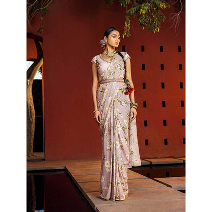 KALISTA Kiara Pre Draped Saree with Stitched Blouse