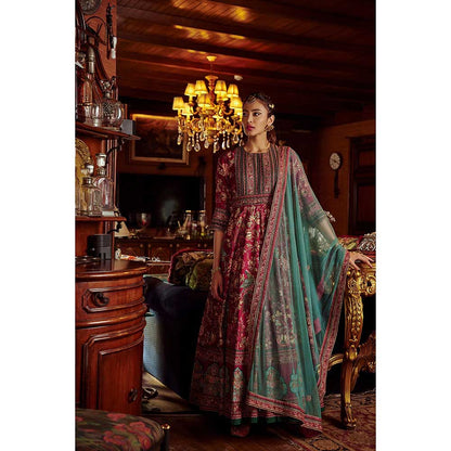 KALISTA Bageecha Peacock Anarkali Set (Set of 2)