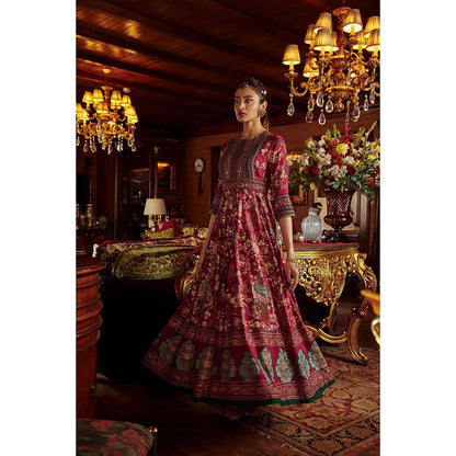 KALISTA Bageecha Peacock Anarkali Set (Set of 2)