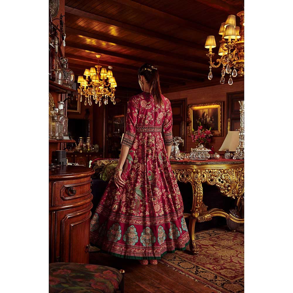 KALISTA Bageecha Peacock Anarkali Set (Set of 2)