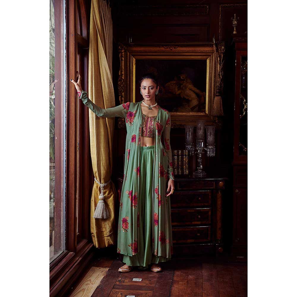 KALISTA Mihira Cape With Bustier & Palazzo Pant (Set of 3)