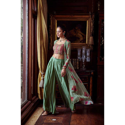 KALISTA Mihira Cape With Bustier & Palazzo Pant (Set of 3)