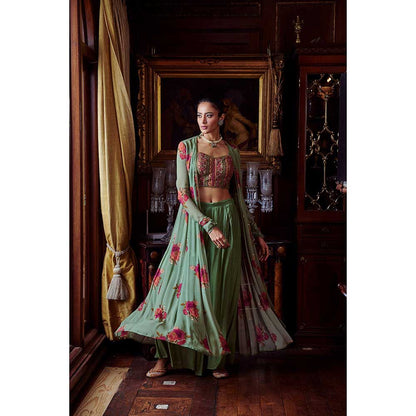 KALISTA Mihira Cape With Bustier & Palazzo Pant (Set of 3)