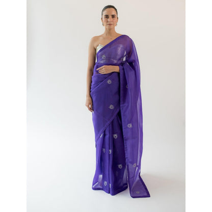 KAPARDARA Royal Purple Sumatran Hand Crafted Saree