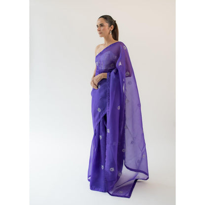 KAPARDARA Royal Purple Sumatran Hand Crafted Saree