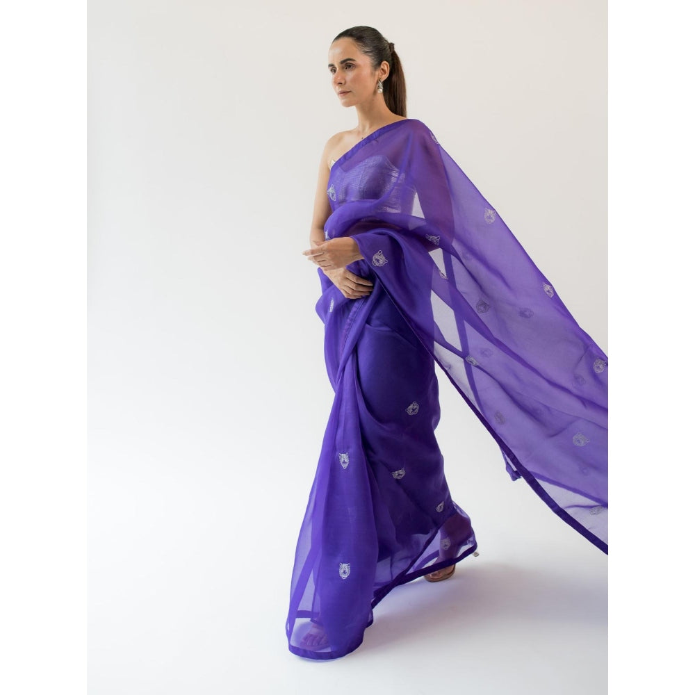KAPARDARA Royal Purple Sumatran Hand Crafted Saree