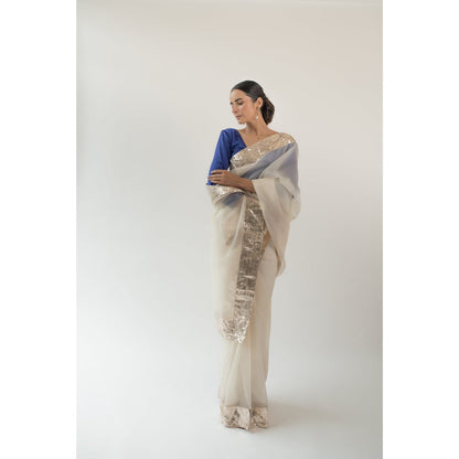 KAPARDARA Ivory Orion Hand Crafted Saree