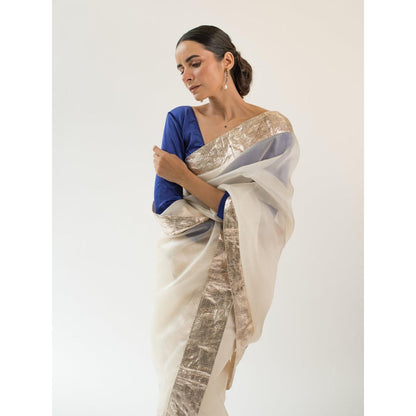 KAPARDARA Ivory Orion Hand Crafted Saree