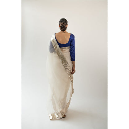 KAPARDARA Ivory Orion Hand Crafted Saree