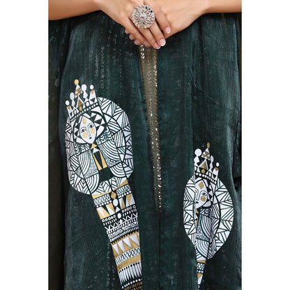 Arpita Sulakshana Emerald Green Cheap Thrills Top Pant with Cape (Set of 3)