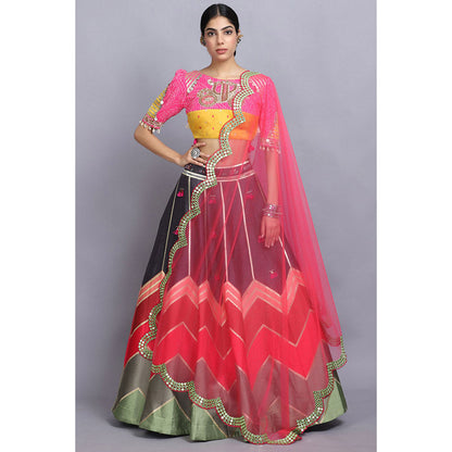 Arpita Sulakshana Palki Lehenga Blouse with Dupatta (Set of 3)