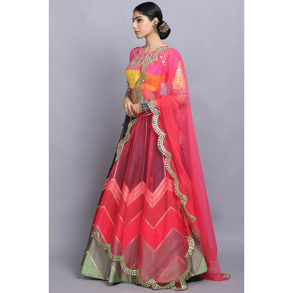 Arpita Sulakshana Palki Lehenga Blouse with Dupatta (Set of 3)