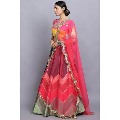 Arpita Sulakshana Palki Lehenga Blouse with Dupatta (Set of 3)