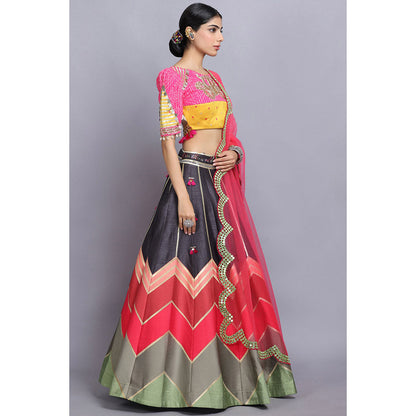 Arpita Sulakshana Palki Lehenga Blouse with Dupatta (Set of 3)