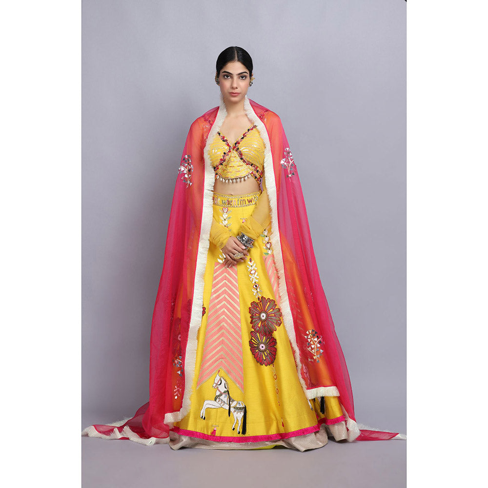 Arpita Sulakshana Ashwemegha Lehenga Blouse with Dupatta (Set of 3)