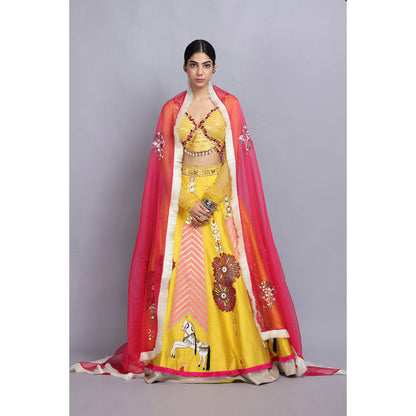 Arpita Sulakshana Ashwemegha Lehenga Blouse with Dupatta (Set of 3)