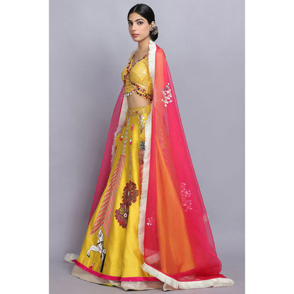 Arpita Sulakshana Ashwemegha Lehenga Blouse with Dupatta (Set of 3)