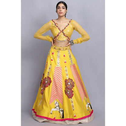 Arpita Sulakshana Ashwemegha Lehenga Blouse with Dupatta (Set of 3)