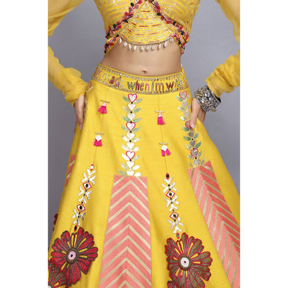 Arpita Sulakshana Ashwemegha Lehenga Blouse with Dupatta (Set of 3)