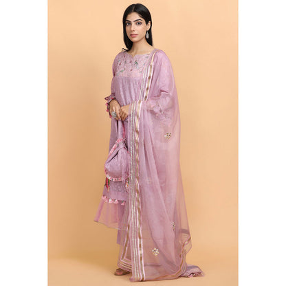 Arpita Sulakshana Lilac Handpainted Kurta Pant with Dupatta (Set of 3)