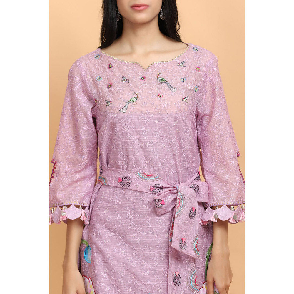 Arpita Sulakshana Lilac Handpainted Kurta Pant with Dupatta (Set of 3)