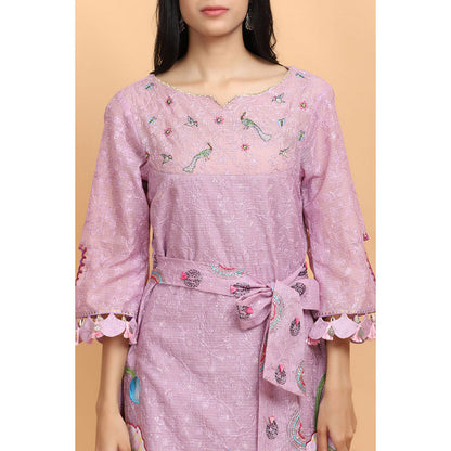 Arpita Sulakshana Lilac Handpainted Kurta Pant with Dupatta (Set of 3)