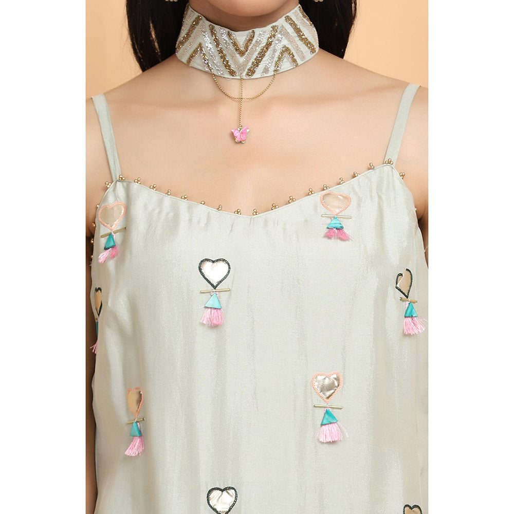 Arpita Sulakshana Sea Green Kurta Sharara with Dupatta (Set of 3)