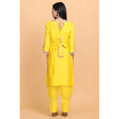 Arpita Sulakshana Parrot Chanderi Kurta Pant with Dupatta (Set of 3)